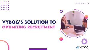 An image depicting Vybog's innovative solution for optimizing recruitment, showing a digital interface with graphs and data